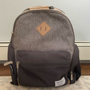 Eddie Bauer Places and Spaces Bridgeport Diaper Bag Backpack in Gray/Tan